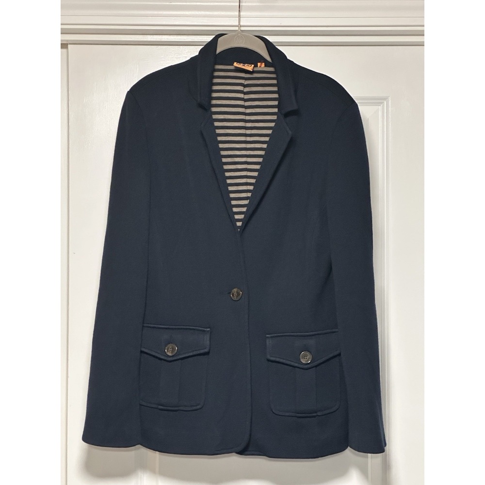 Tory Burch, Women's Wool Blend Sweater Jacket, Navy, Size Small‎
